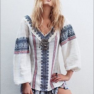 All Roads Embroidery Double V Tunic